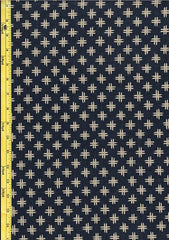 *Japanese Indigo - Tan Hashtag (5/8") - KW-3655-4A - Indigo - Half Yard Pieces