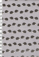 Japanese Novelty - Hishei Hedgehogs - Cotton-Linen - H-7070-1E -Gray - Last 1 1/4 Yards