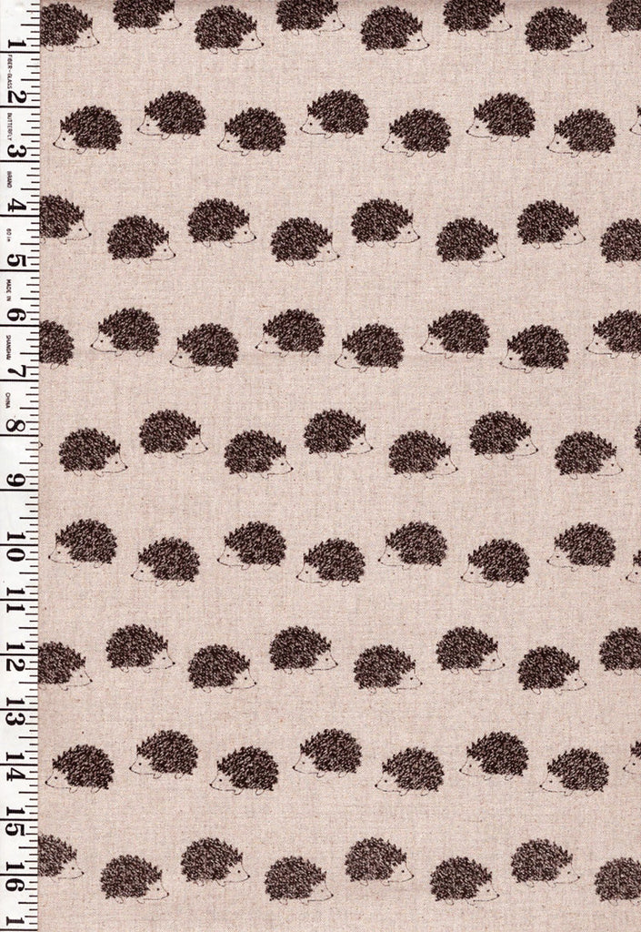 Japanese Novelty - Hishei Hedgehogs - Cotton-Linen - H-7070-1A -  - Last 1 Yard