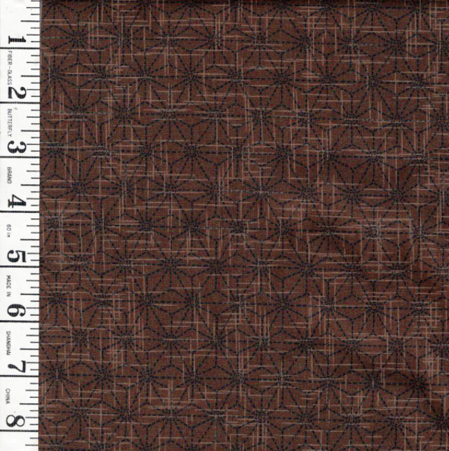 *Japanese - Hoffman Kasuri Collection - Asanoha (1 1/2") - Brown