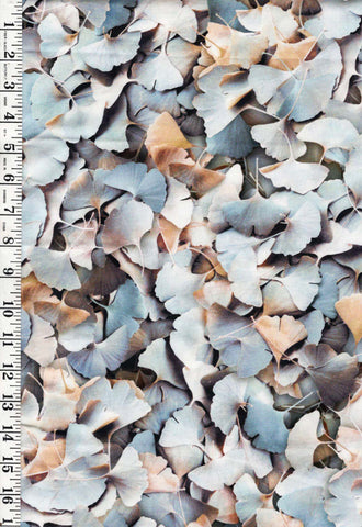 *Asian - Hoffman Compact Ginkgo Leaves (2017) - Light Blue Gray & Tan - Last 23