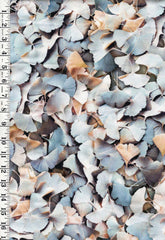*Asian - Hoffman Compact Ginkgo Leaves (2017) - Light Blue Gray & Tan - Last 23"