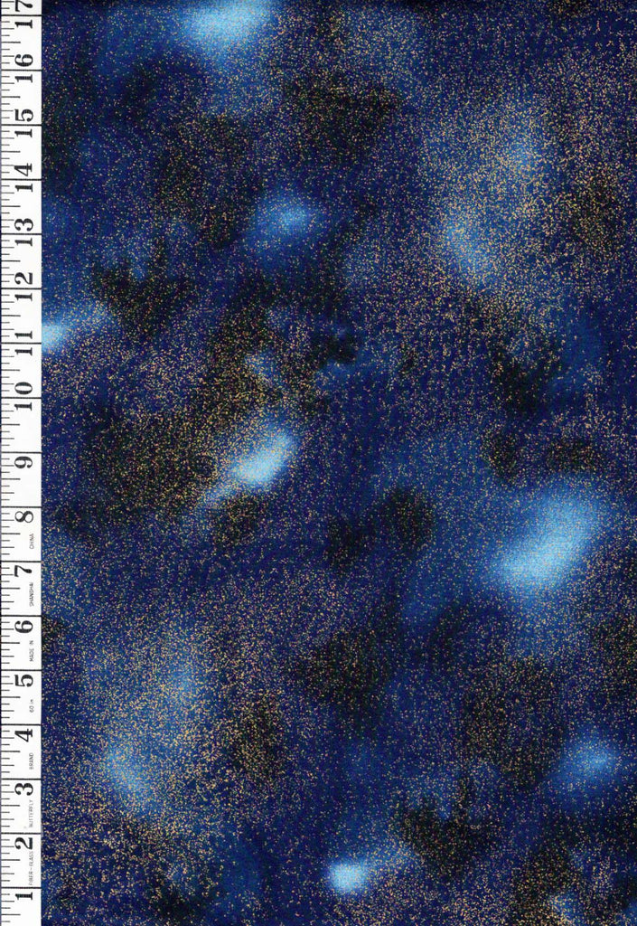 *Novelty - Hoffman Celestial Skies - S7738 - Royal Blue, Navy & Gold Metallic - By the Yard