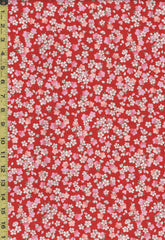 *Japanese - Hokkoh Tiny Colorful Cherry Blossoms - Dobby Weave - 1023-1120-1C - Red