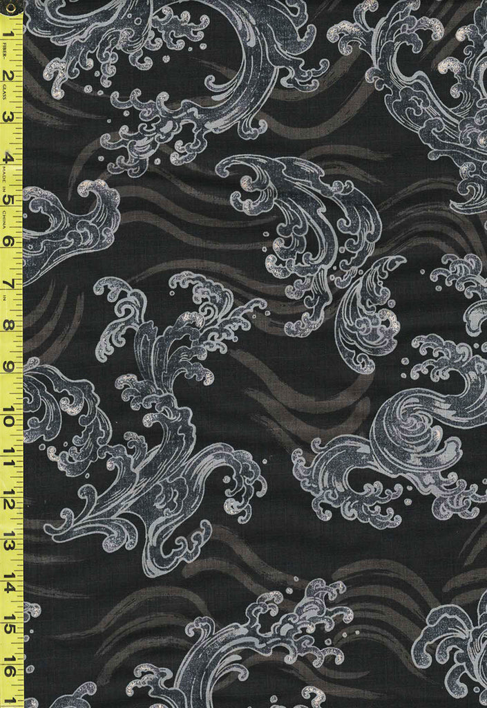 *Japanese - Hokkoh Crested Waves - Dobby Weave - 1023-110-3E - Black