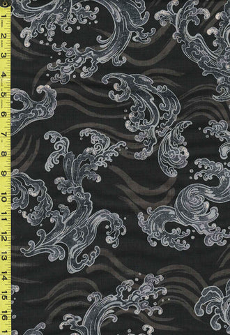 *Japanese - Hokkoh Crested Waves- Dobby Weave - 1023-110-3E - Black