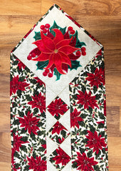 *Quilt - Table Runner Quilt - Holiday Poinsettias