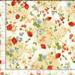 *Asian - IMPERIAL BLOOM - Floating Floral Branches  CM4375-CREAM - By the Half Yard