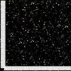 *Asian - IMPERIAL BLOOM - Small Floating Gold Metallic Confetti - CM4381-BLACK - By the Half Yard