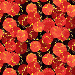 *Asian - IMPERIAL BLOOM - Small Floating Decorative Orbs - CM4382-RED - By the Half Yard