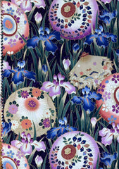 Asian - Kona Bay - Iris & Umbrellas - 10" x 15" - 3 Colors x 2 Pieces Each (6 Pieces)