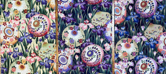 Asian - Kona Bay - Iris & Umbrellas - 10" x 15" - 3 Colors x 2 Pieces Each (6 Pieces)