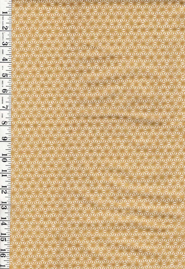 *Asian - Imperial Collection - Gold Metallic Asanoha - White - Last 1 yard