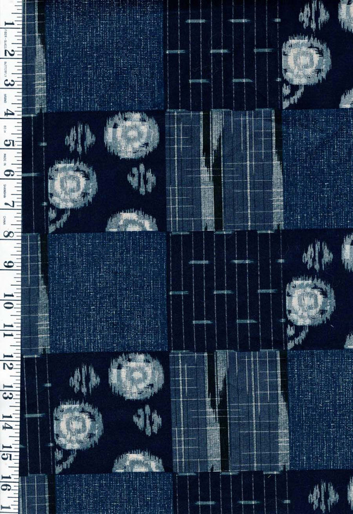 Japanese - Patchwork Squares ( 3 7/8") - Dark Navy - Indigo - 3 yards