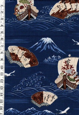 1023 - Juban - Sailing Ships & Mt. Fuji - 30