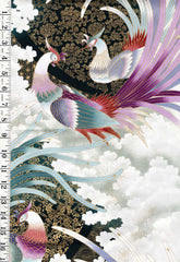 *Asian - Kona Bay - Elegant Colorful Birds in the Clouds (2006) EMPE-04 - Last 1  1/8 yard