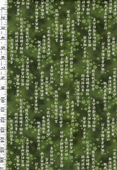 Asian - Kona Bay - Tiny Kanji & Tonal Cherry Blossoms - MIYA-04 - Green - Last 2 yards