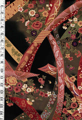 Asian - Kona Bay - Nobu Floral Noshi Ribbons - Noshi 01 - Black