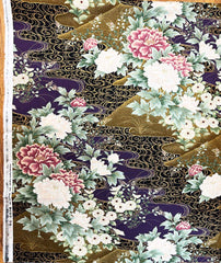 Asian - Kona Bay - Peonies & River Swirls (2002) KF-579 - Last 1 yard and 16 inches