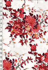 Asian - Kona Bay - Peony & Mum Floral Branches (2015) Grac-02 - 12" x 40" - Brick Red - Last 1