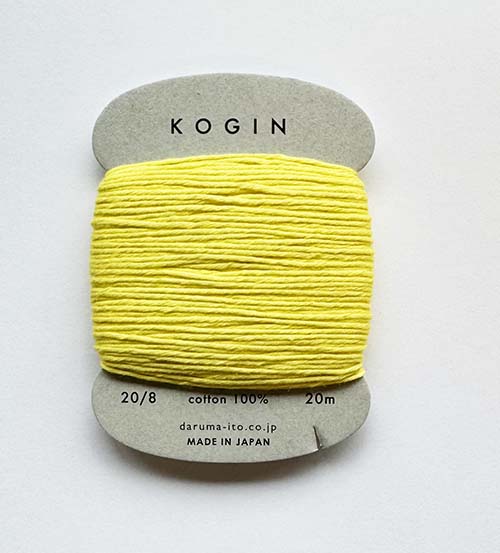 Sashiko Thread - Daruma - Thick Weight - 20m - # 09 Lemon Yellow