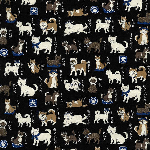 *Japanese Novelty - Kokka - Dog Dictionary - YPA-56030-1D - By the Half Yard