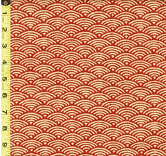 *SALE - Japanese - Traditional - Tan Wave Design (Seigaiha) - KW-3655-2C - Brick - SAVE 20% - By the Yard