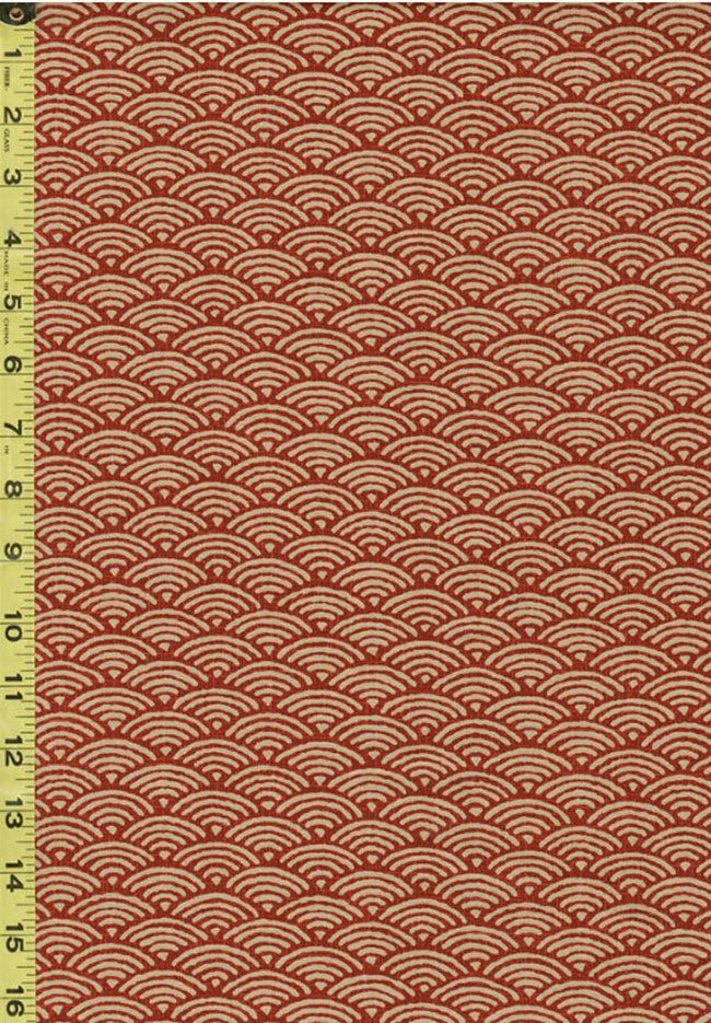 Japanese - Traditional - Tan Wave Design (Seigaiha) - KW-3655-2C - Brick