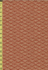 Japanese - Traditional - Tan Wave Design (Seigaiha) - KW-3655-2C - Brick - Last 1 1/2 Yards