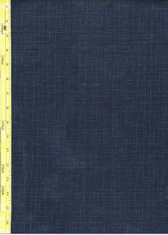Japanese - Traditional - Solid Indigo/ Dark Navy with Textured Lines - KW-3517-AA - Last 1 1/8 Yards