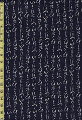Japanese - Sevenberry Nara Homespun - Abstract Kanji Script - SB-88223D5-3 - Indigo (Very Dark - Almost Black) - ON SALE - $8.00 By the Yard