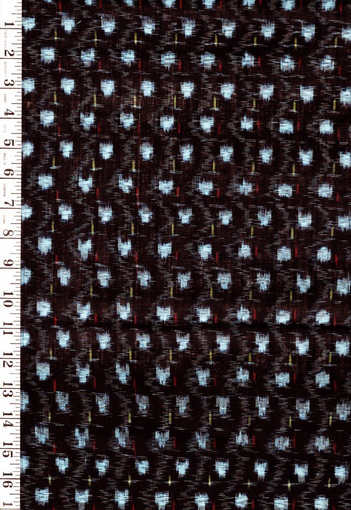 Japanese Kasuri - 13438 - Red & Yellow Lines with Diagonal Patches - By the Half Yard