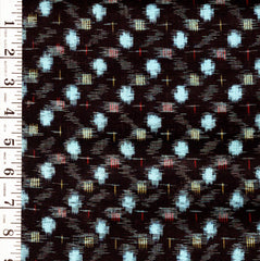 Japanese Kasuri - 14820 - Small Diagonal Patches with Red & Yellow Lines - By the Half Yard