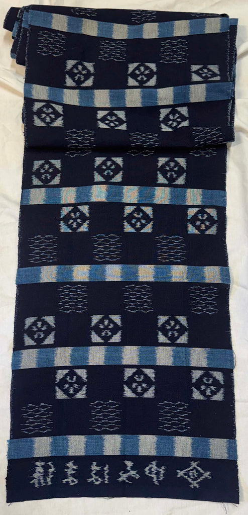*Japanese Kasuri - 1500 - Woven Squares and Stripes - Rare - Vintage - Indigo - By the Half Yard