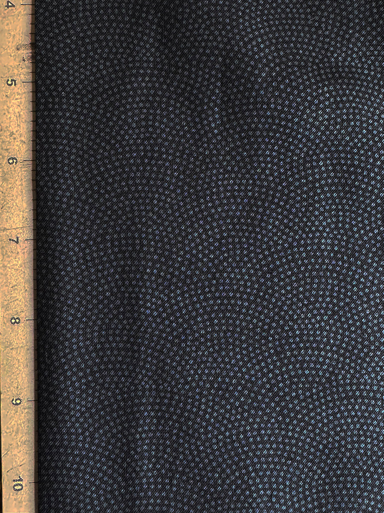 Japanese - Sevenberry Kasuri Collection - Dotted Wave (Seigaiha) - SB-88222D10-11 (Very Dark) - ON SALE - $5.00 By the Yard