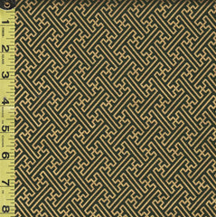 *Japanese - Hishiei Gold Metallic Key Maze (Saya-gata) - H-6833-4D - Olive Green