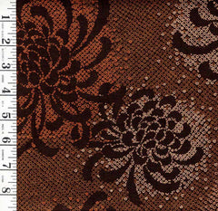 *Japanese - Kobayashi Mums with Faux Shibori - Dobby Weave - Brown - Last 1/2 yard