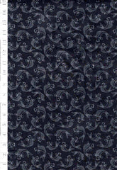 Asian - Tonal Small Tossed Koi - Black - By the Half Yard