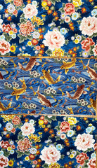 Kona Bay - Koi, Mums & Peonies - 3 pieces - 1/3 yard each (12" x 44") - Blue