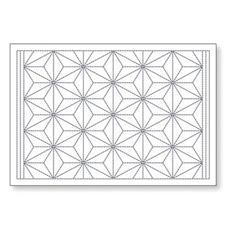 Sashiko Placemat Sampler - L-1003 - Asanoha (Hemp Leaf) - White