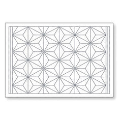 Sashiko Placemat Sampler - L-1003 - Asanoha - White