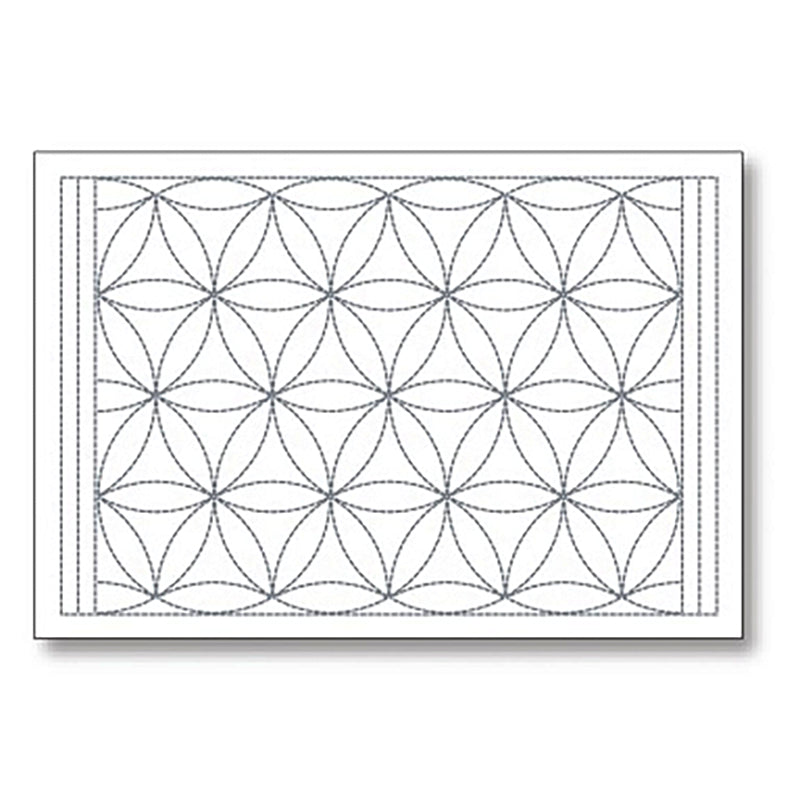 Sashiko Placemat Sampler - L-1004 - Hana-guruma (Interlocking Petals) - White