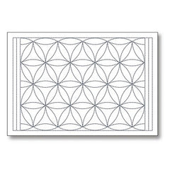 Sashiko Placemat Sampler - L-1004 - Hana-guruma (Interlocking Petals) - White