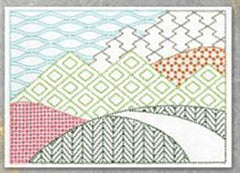 Sashiko Placemat Sampler - L-2011 - Mountain Range - Dark Navy