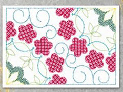 Sashiko Placemat Sampler - L-2012 - Shochikubai - Dark Navy