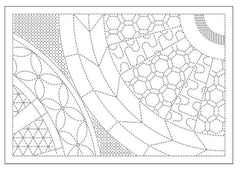 Sashiko Placemat Sampler - L-2014- Wheels - Dark Navy