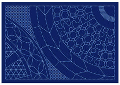 Sashiko Placemat Sampler - L-2014- Wheels - Dark Navy