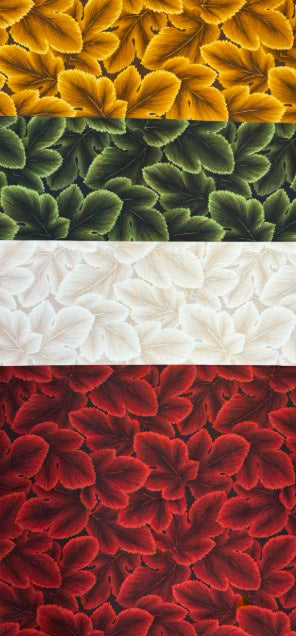 Kona Bay - Tonal Bundle - 4 pieces - 1/3 yard each (12" x 44") - LEAVES (G,C,GR,R)