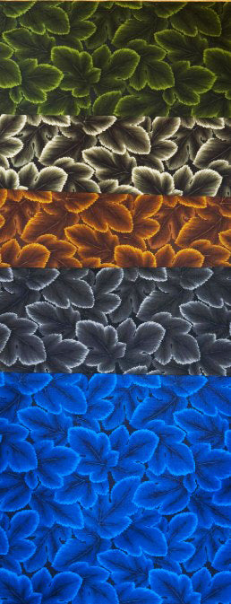 Kona Bay - Tonal Bundle - 5 pieces - 1/3 yard each (12" x 44") - LEAVES (B, BL, BR, CH, GR)