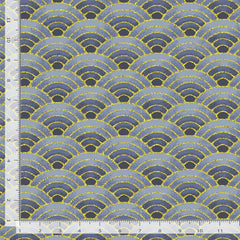 *Asian - LOTUS GARDEN - Small Japanese Seigaiha (Wave) - CM3670 - Gray - By the Half Yard